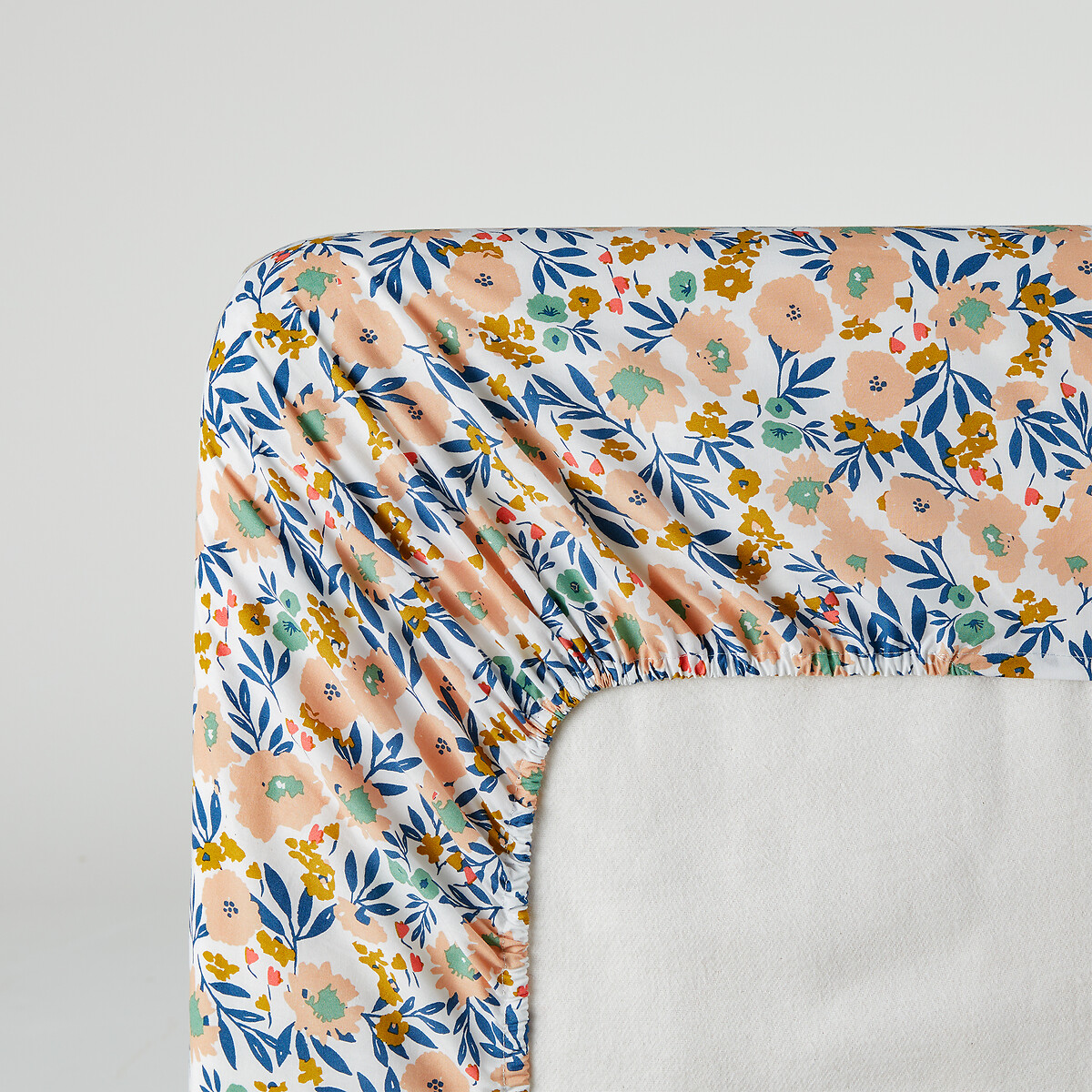 Drap housse en percale de coton bonnet 30 cm Ohara imprimé, LA REDOUTE INTERIEURS