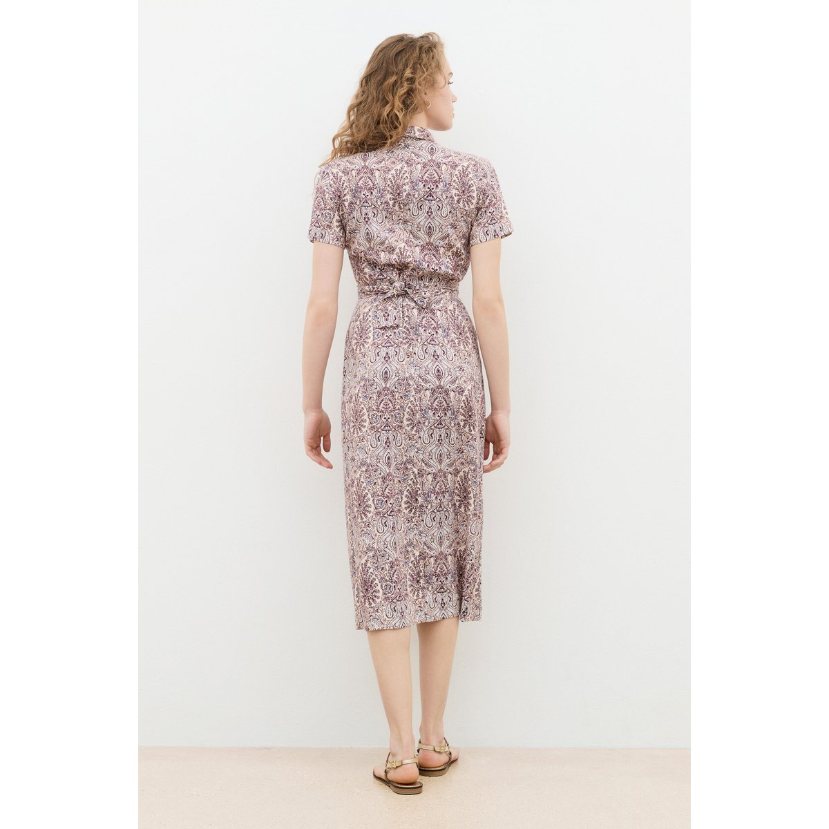 Robe longue col chemise ROBE RLAURINE ivoire, CAROLL