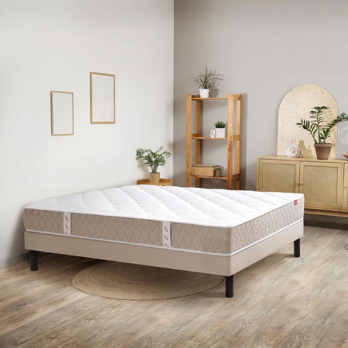 Matelas à ressorts et mémoire de forme, accueil enveloppant- EGERIE 3 blanc, EPEDA