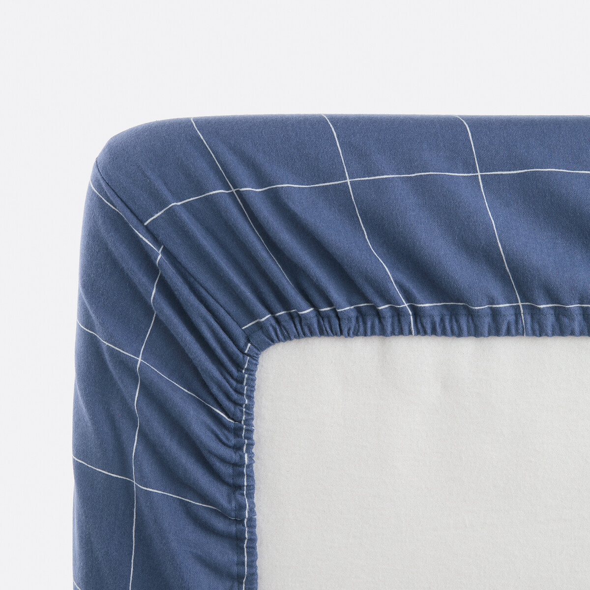 Sábana bajera infantil de franela, alt. ajust. 25 cm, Solven blanco/azul, LA REDOUTE INTERIEURS