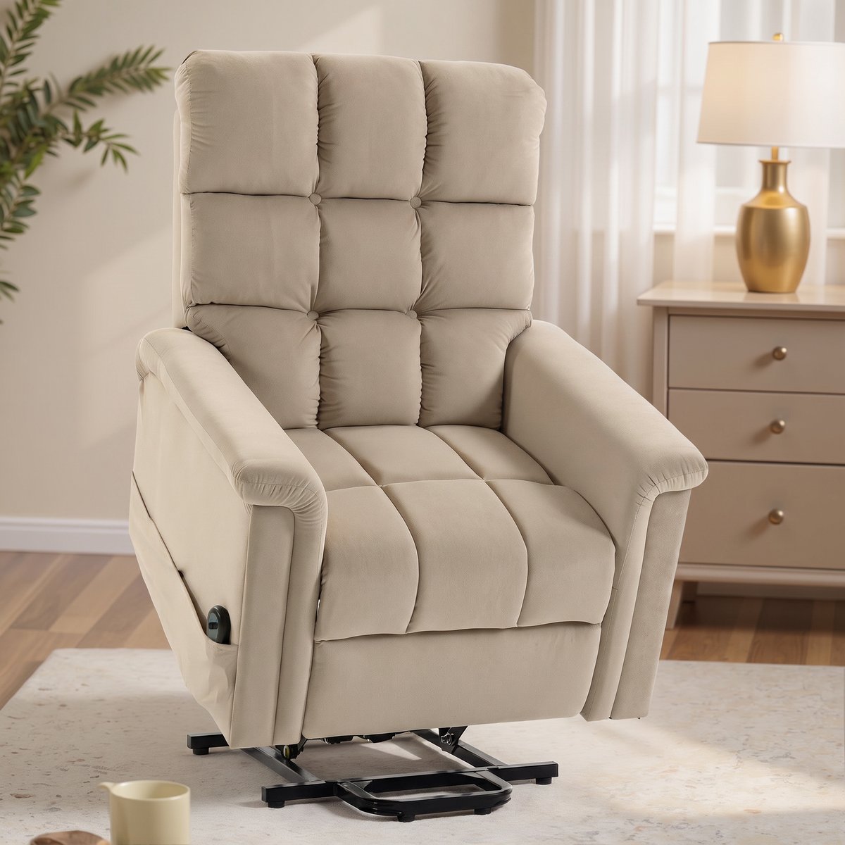 Fauteuil releveur électrique Velours (100 % marron, HOMCOM