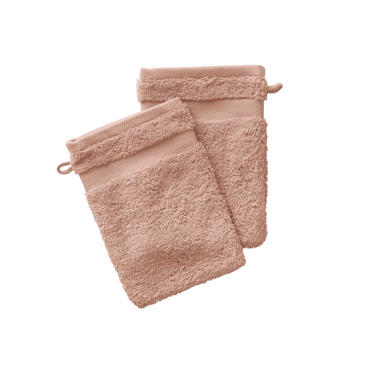 Gant de toilette coton Lola II moka LOLA II moka, CARRE BLANC