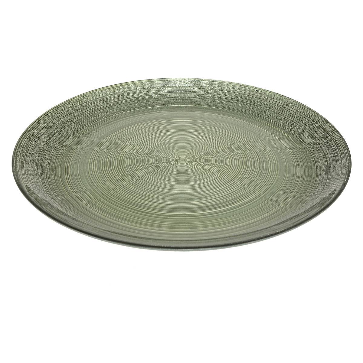 Lot de 6 assiettes plates en verre JEM vert, SECRET DE GOURMET