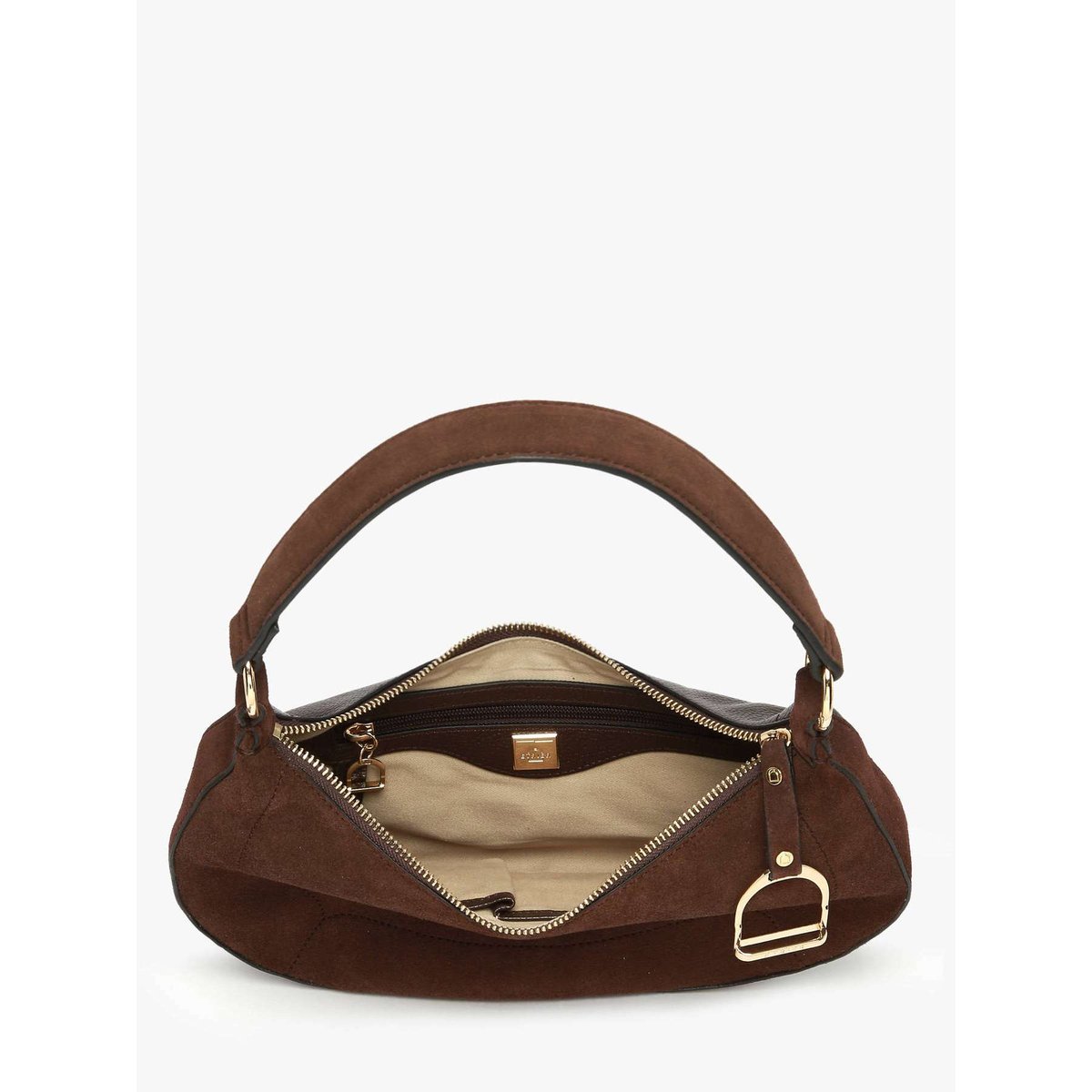 Sac porté épaule Altesse suede cuir chocolat, ETRIER