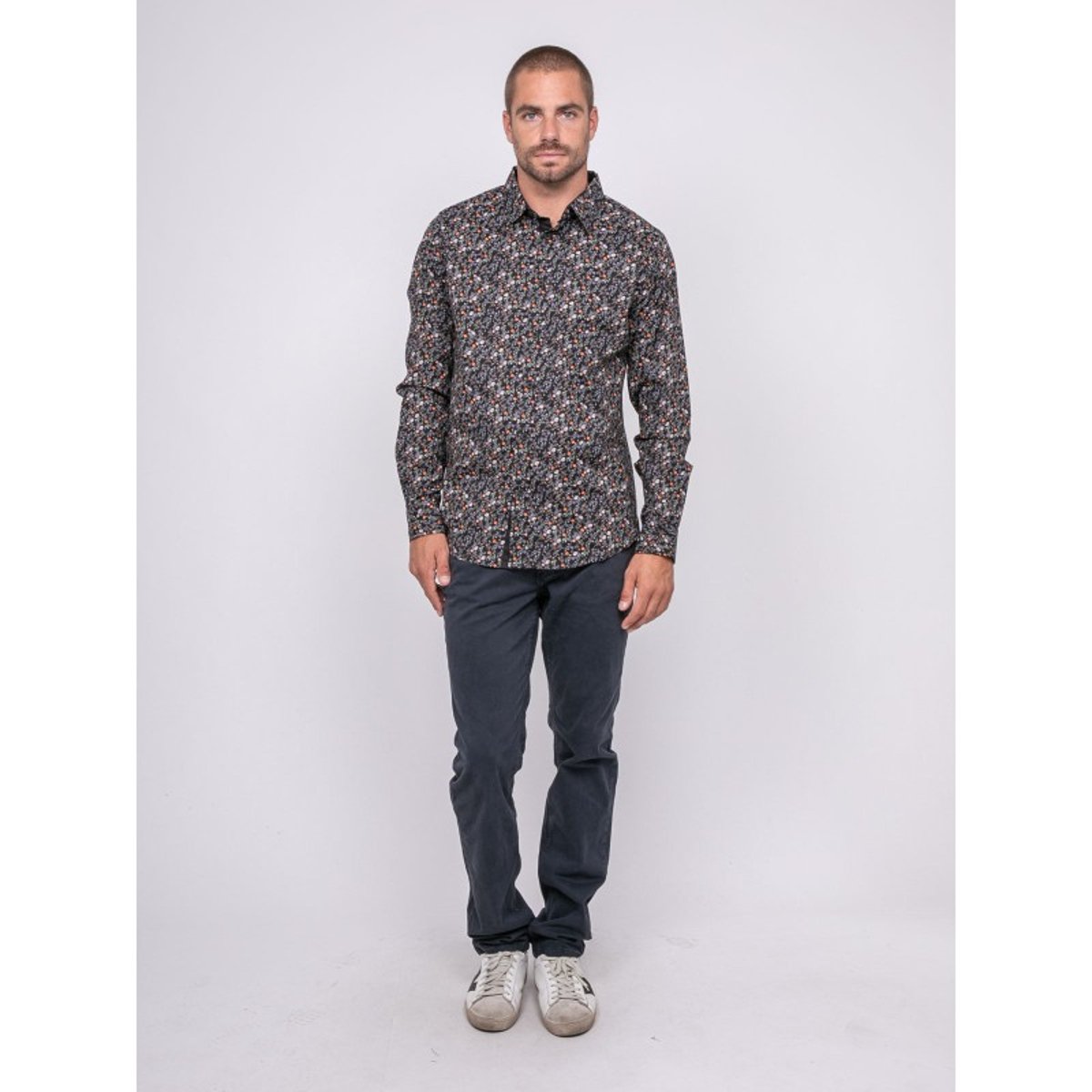 Chemise Imprimée Floral Tivertar noir, RITCHIE