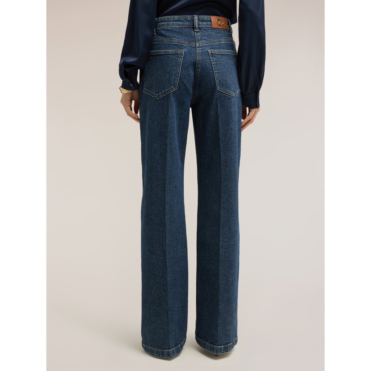 Jean palazzo taille haute bleu, MOTIVI