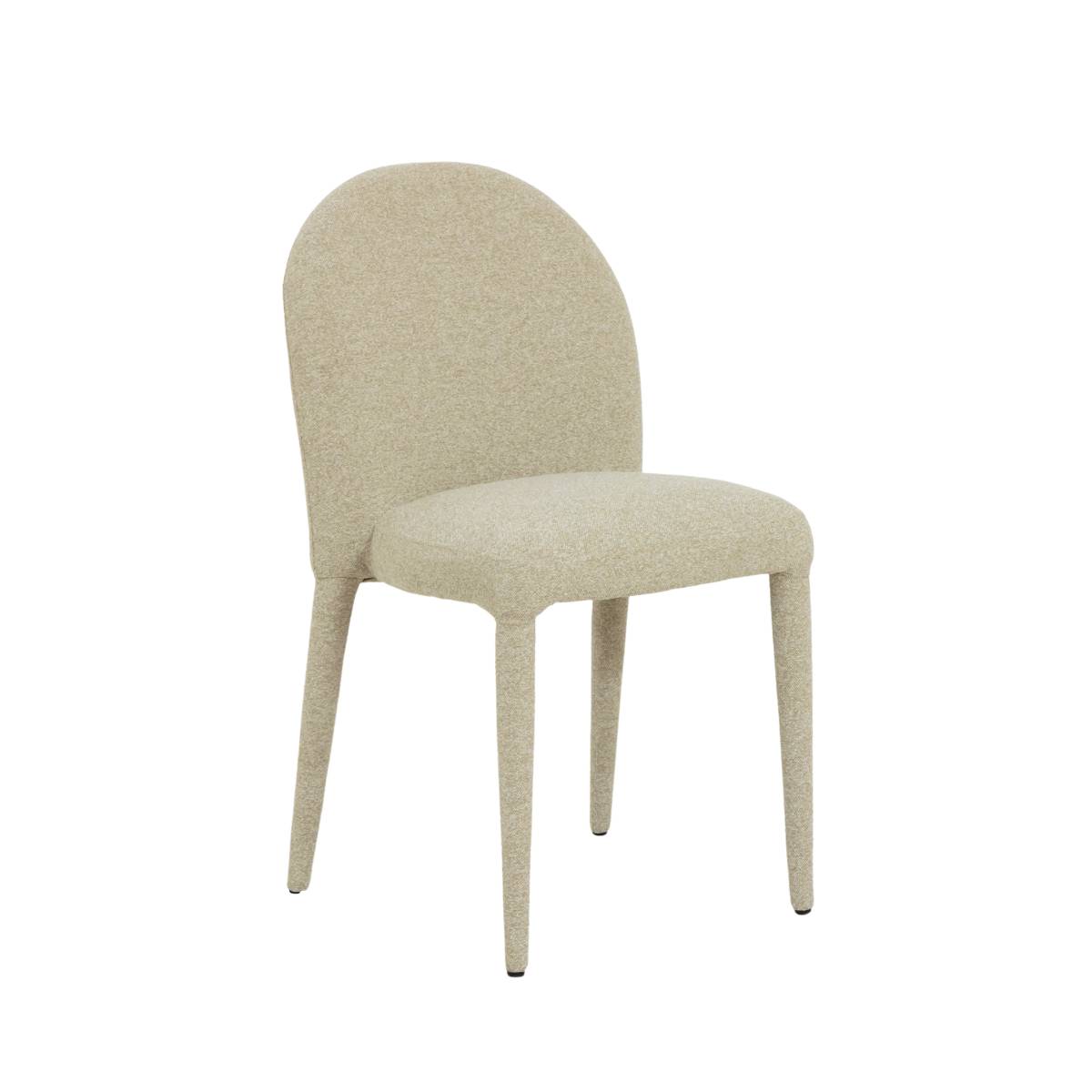 Lot de 2 chaises en tissu et métal DORIS beige, MADE IN MEUBLES 