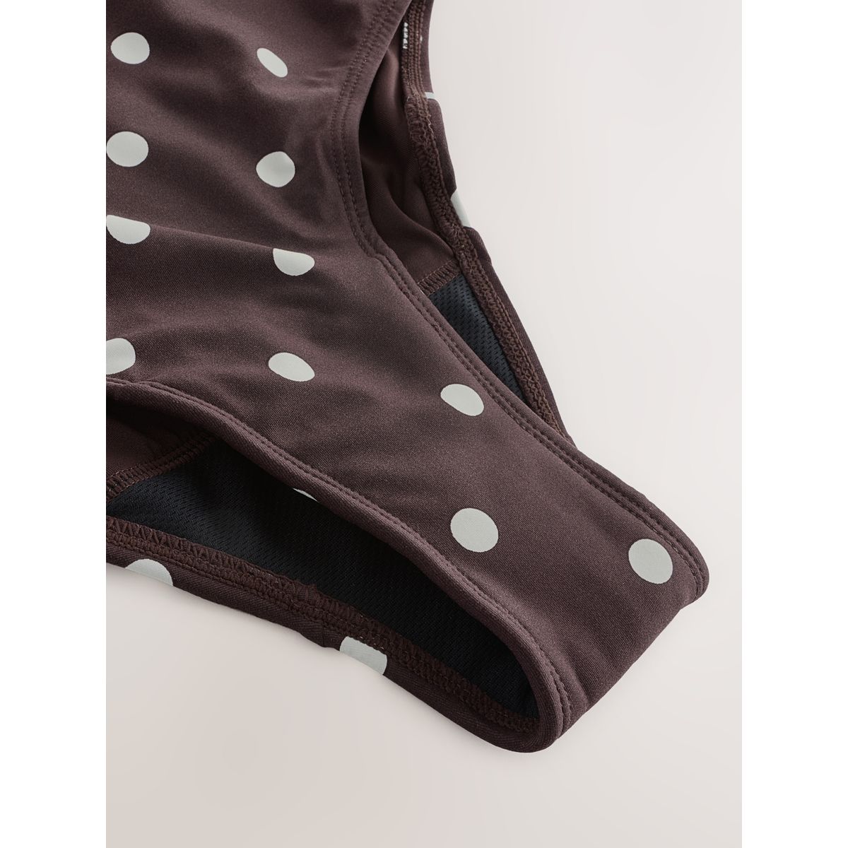 Maillot de bain menstruel effet ventre plat tache brun chocolat/crème, NEXT