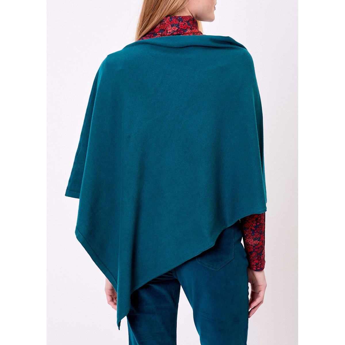 Poncho maille femme LAYAMA bleu océan layama, LA FIANCÉE