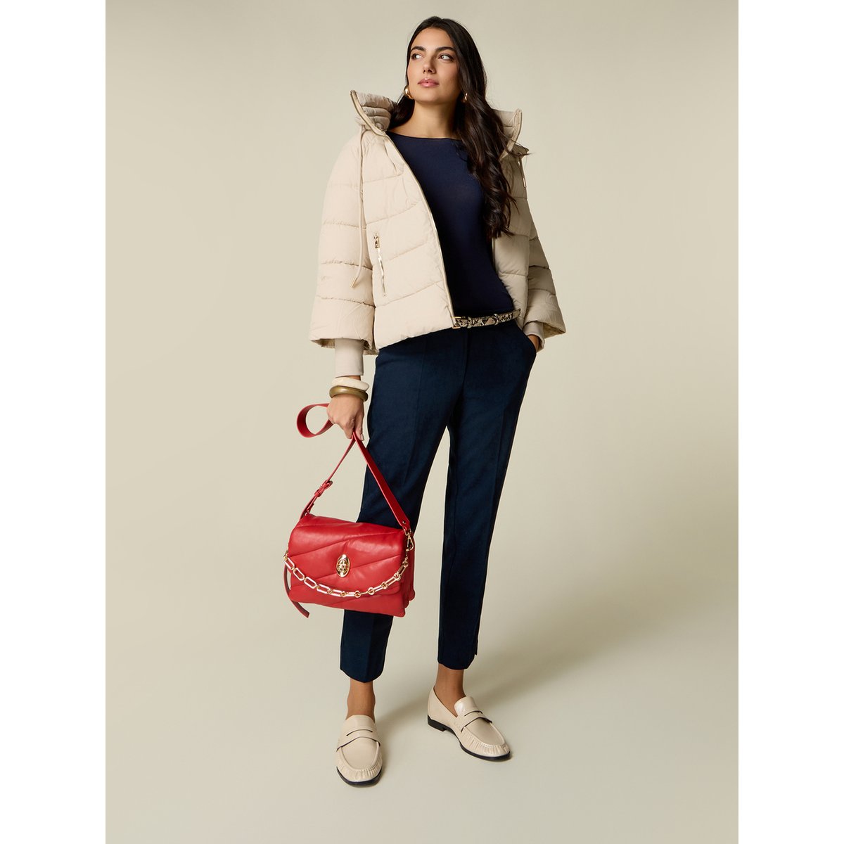 Pantalon cigarette beige, OLTRE