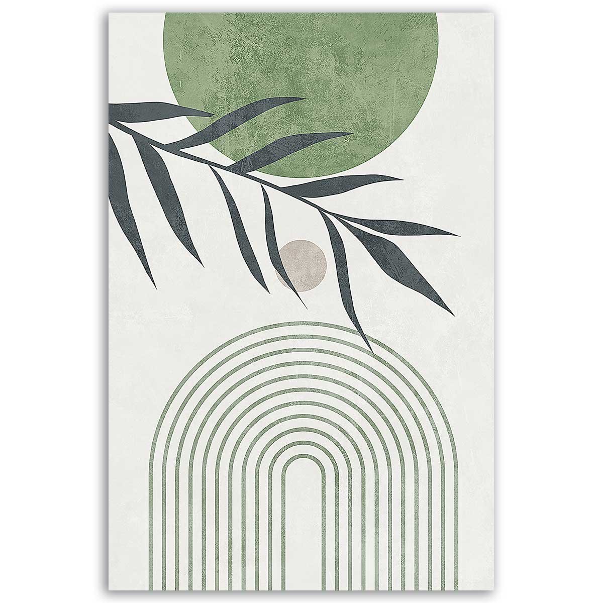 Tableau abstrait feuillage et arches toile imprimée, HEXOA