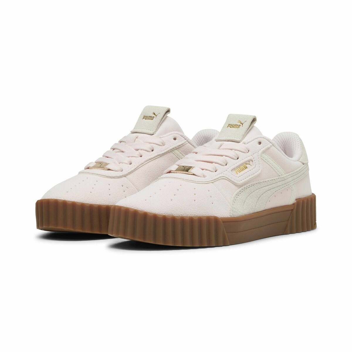 Baskets Carina 3.0 Luxe Suede rose clair/blanc, PUMA