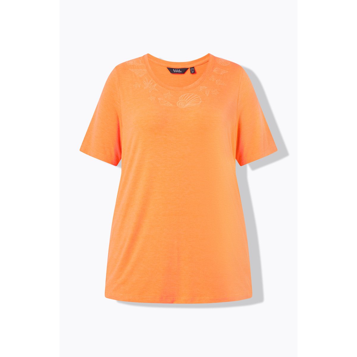 T-shirt brodé orange fluo, ULLA POPKEN