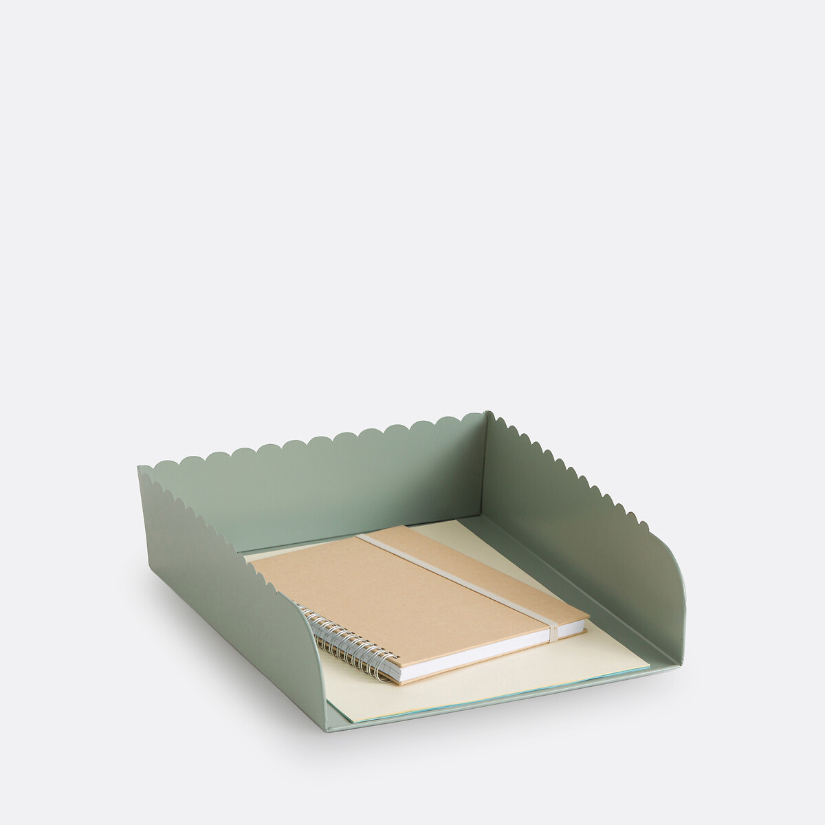 Tabuleiro de secretária, para papéis, em ferro, Silva verde-acinzentado, LA REDOUTE INTERIEURS