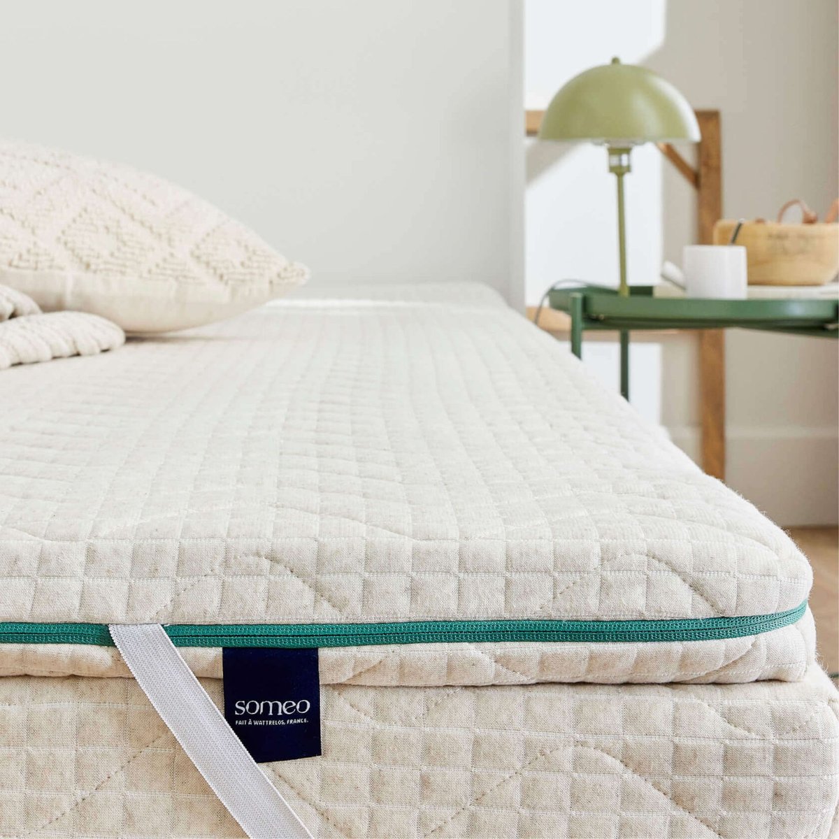 Surmatelas latex naturel Aube ecru, SOMEO