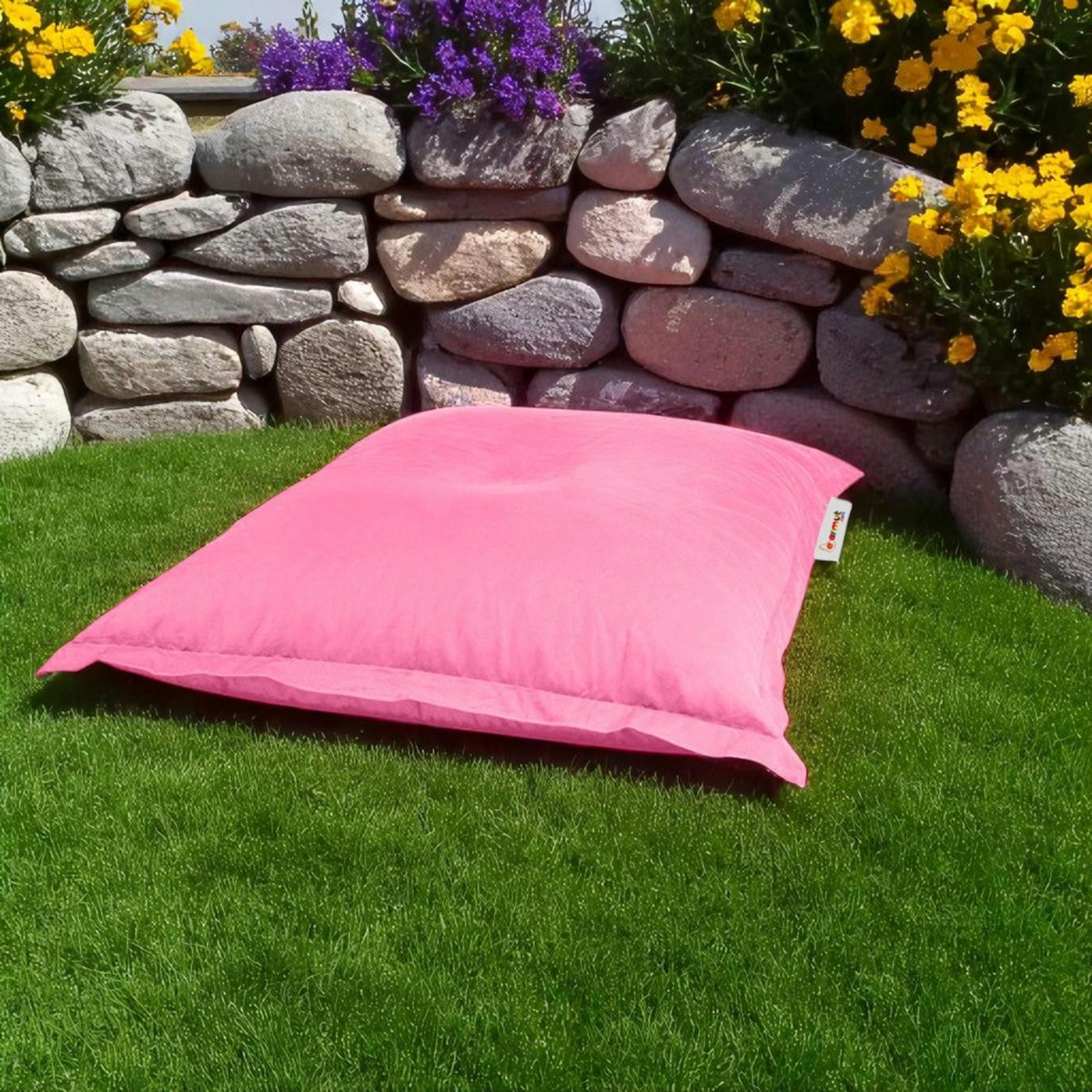 Coussin pouf de jardin 100x100 imperméable ARTA rose, PIER IMPORT