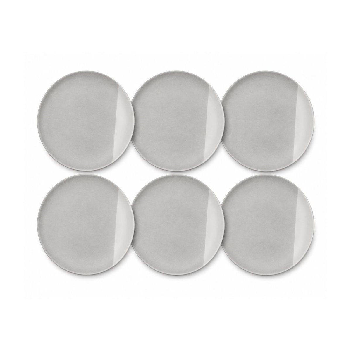 Lot de 6 assiettes à dessert, TERRE DE SIENNE gris, ARTIME