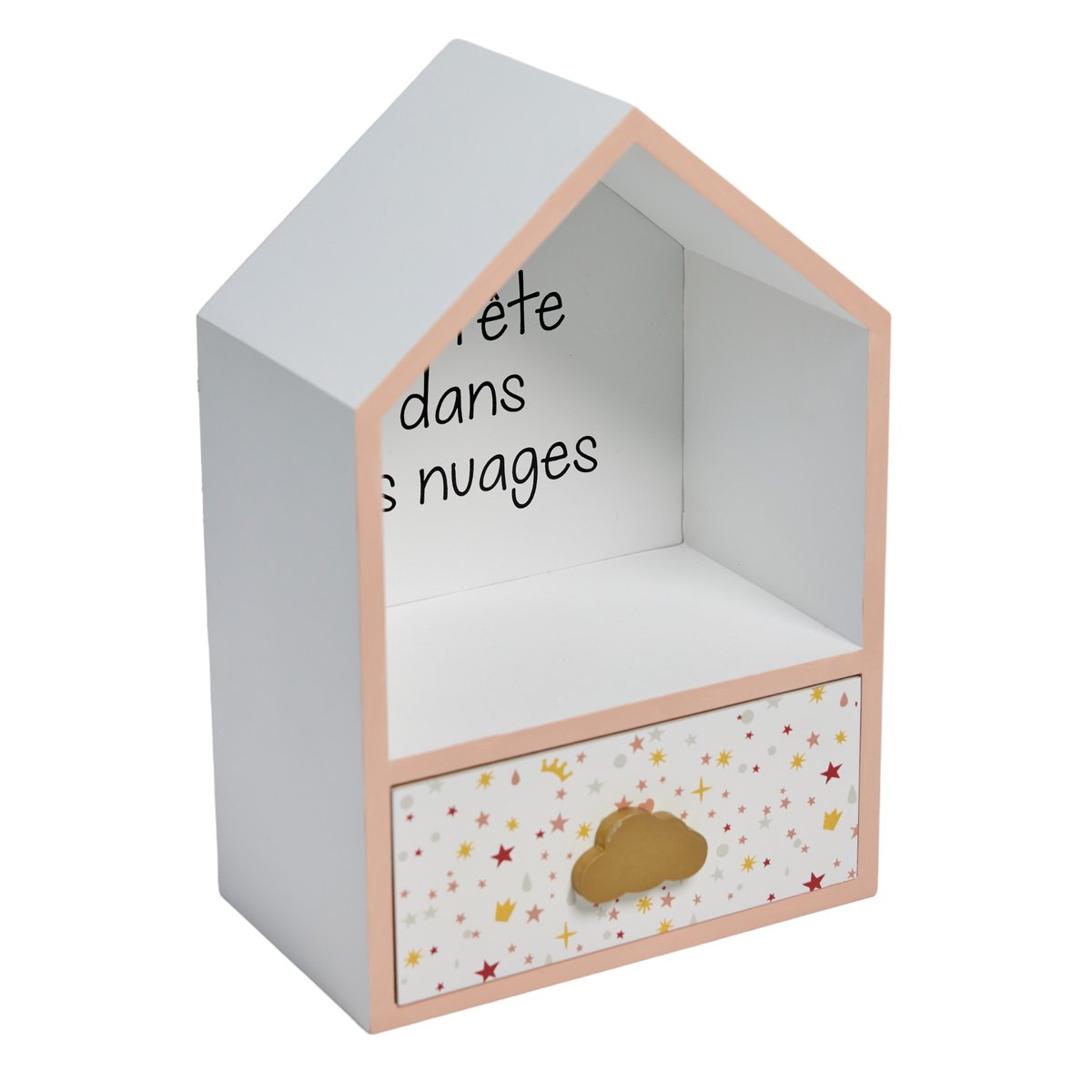 Boîte à secret en bois TETE DANS LES NUAGES blanc, FACTORY