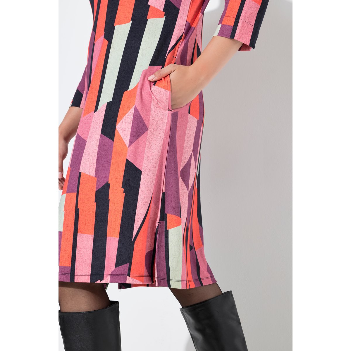 Robe rayée point de Rome rose, ULLA POPKEN