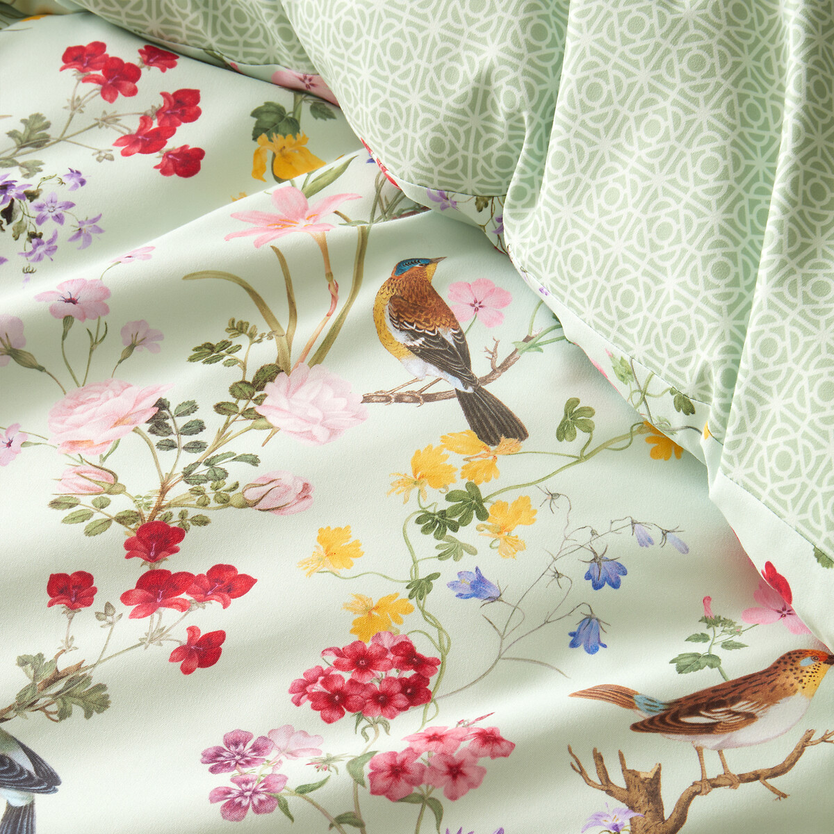 Rhs X Catherine Lansfield Birds In Bloom So Soft Duvet Cover And Pillowcase Set green, RHS