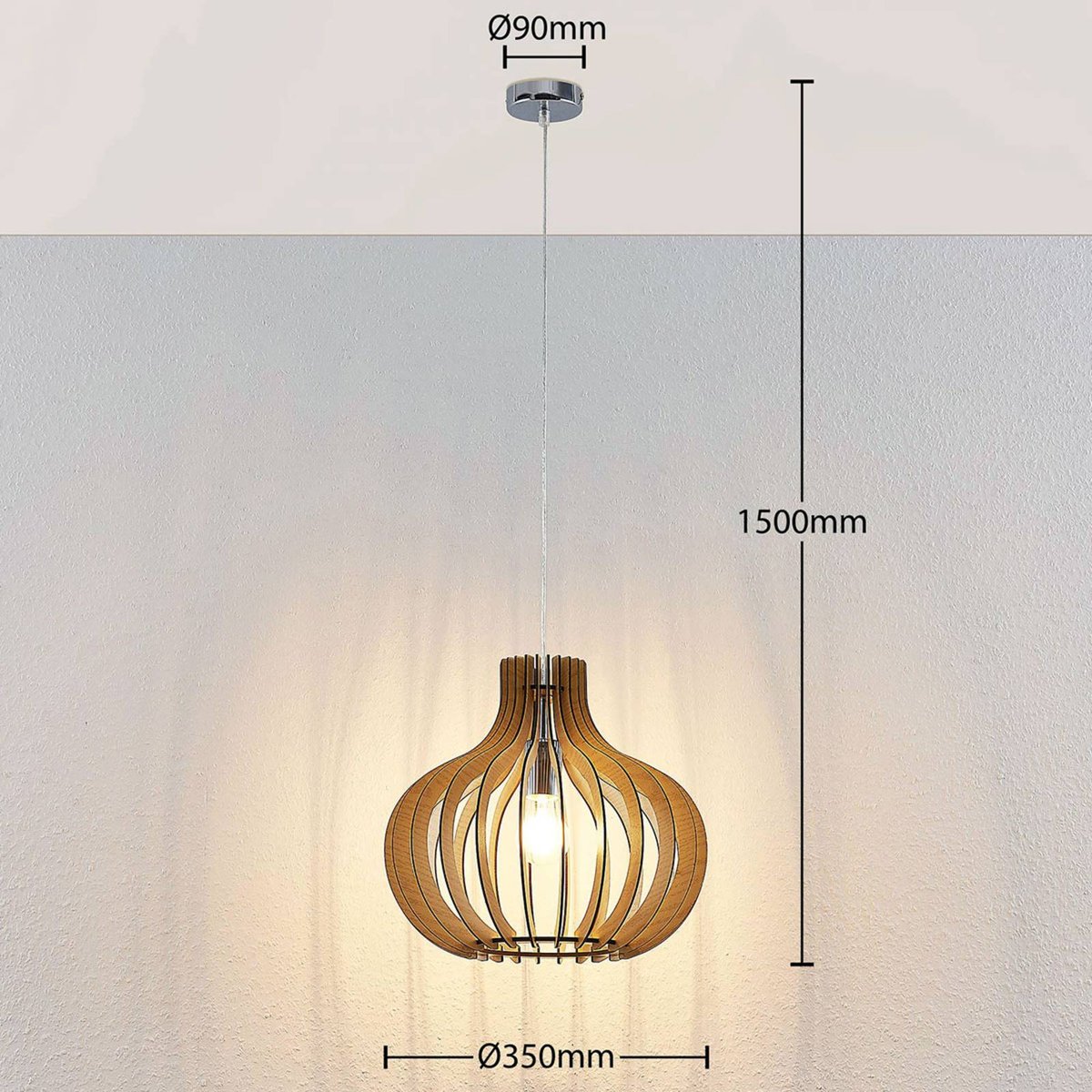 Suspension en bois scandinave, Sina bois clair, LINDBY
