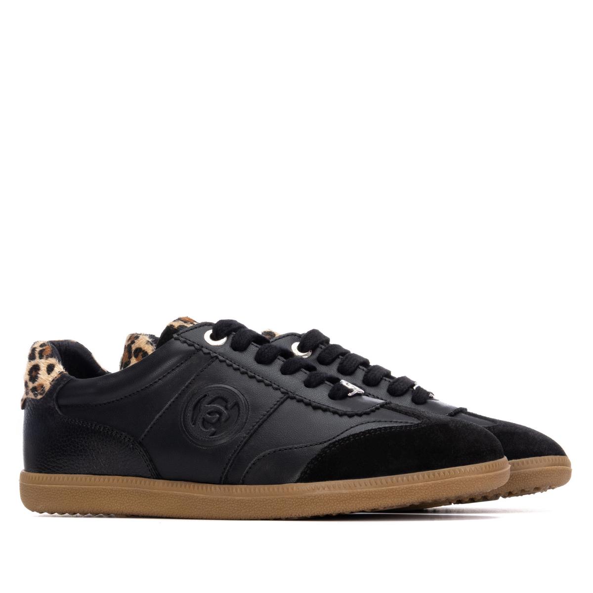 Baskets Plaine Lacets noir, CARMELA