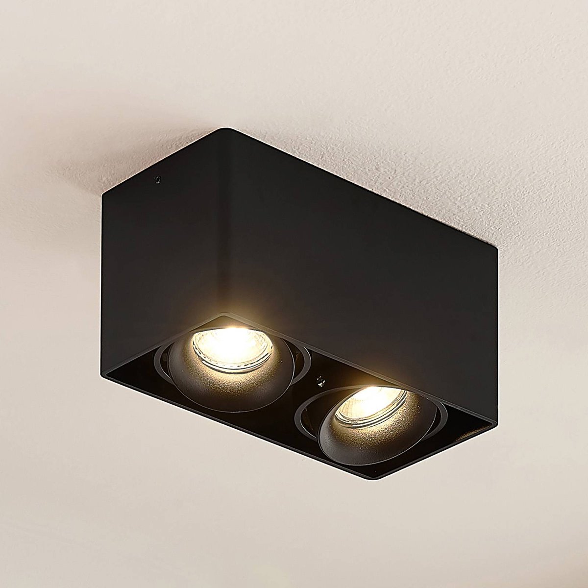 Plafonnier en aluminium moderne, Kubika noir, ARCCHIO