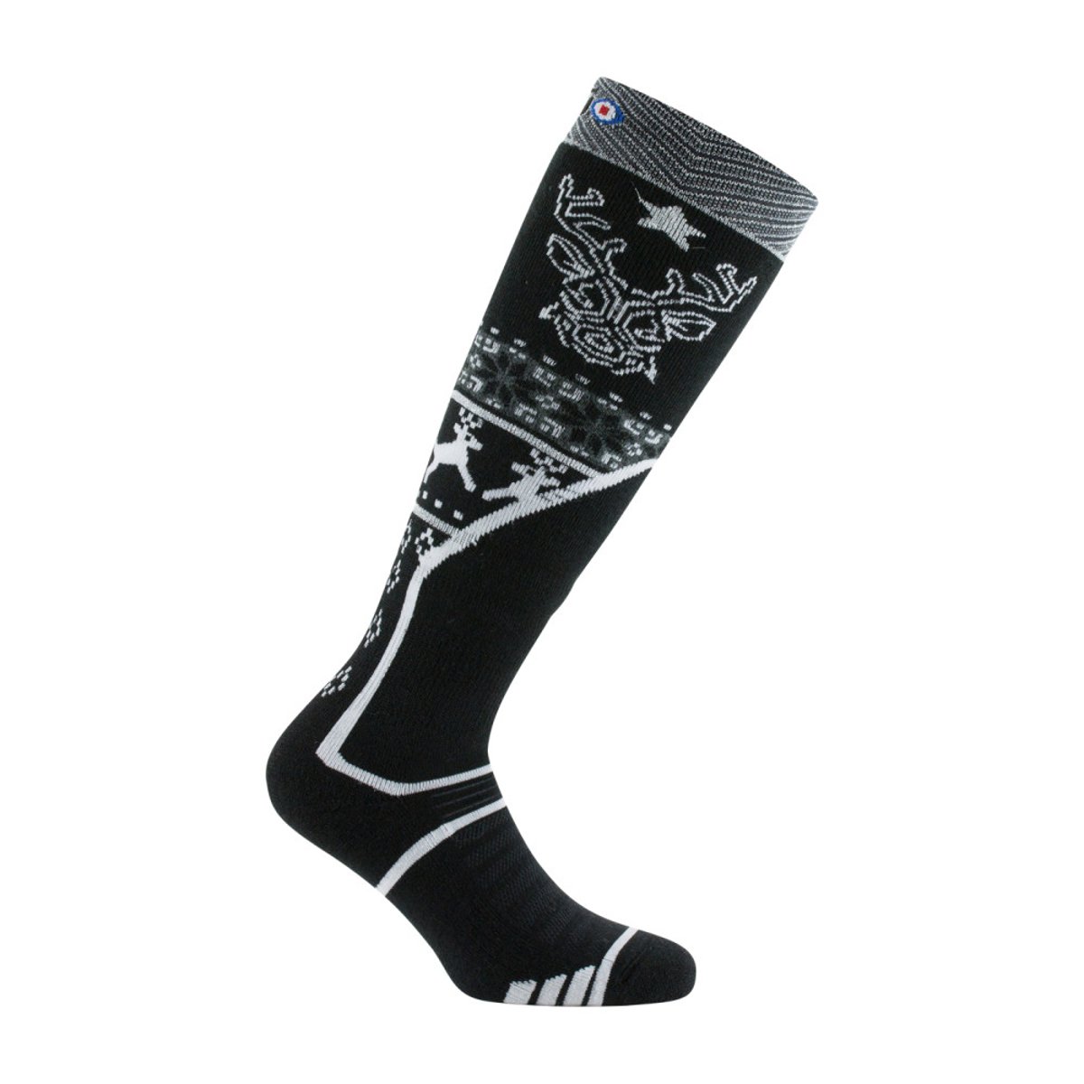 Mi-bas Ski en Acrylique et Laine GLAM WINTER noir argent, THYO