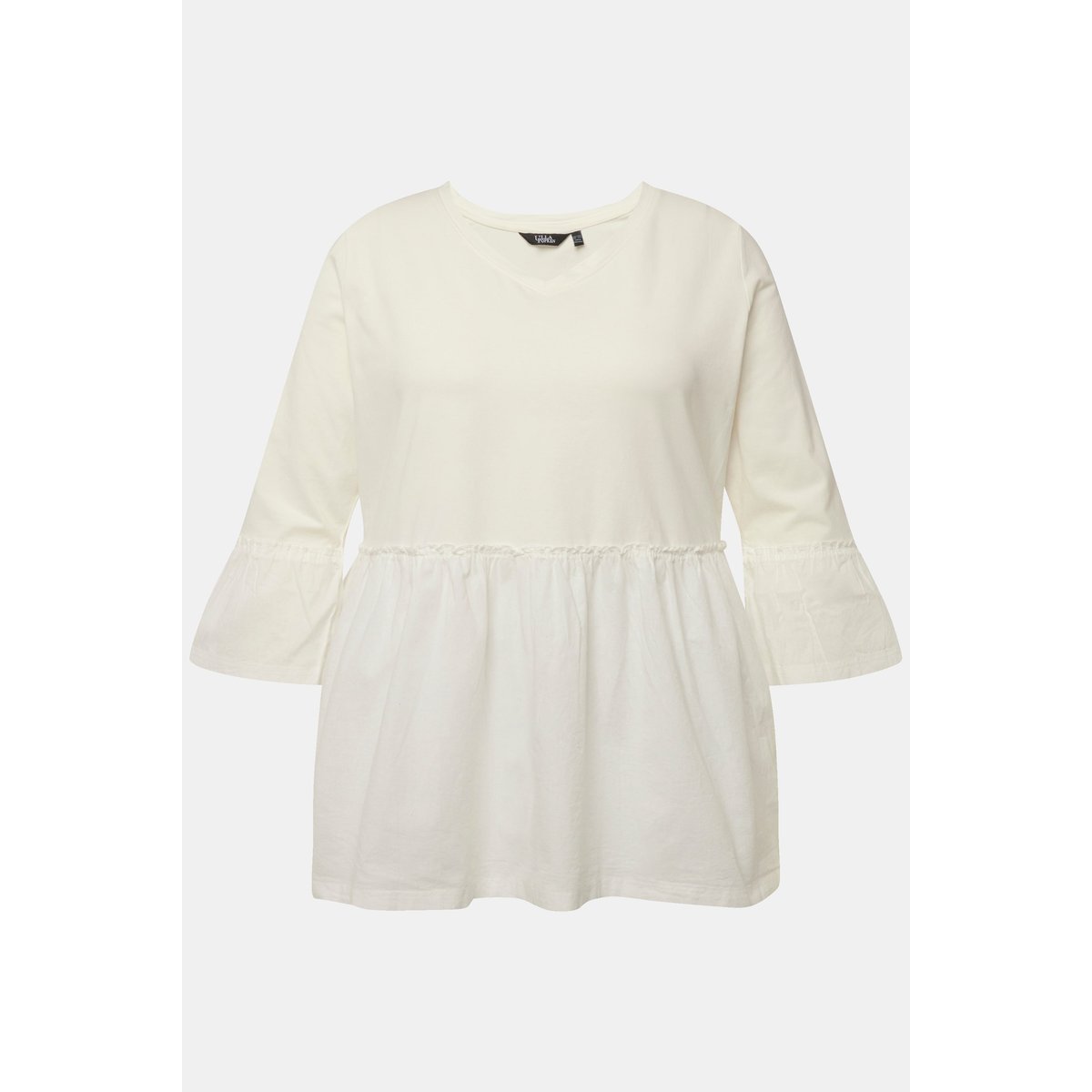 T-shirt avec base volantée. Ligne A blanc neige, ULLA POPKEN