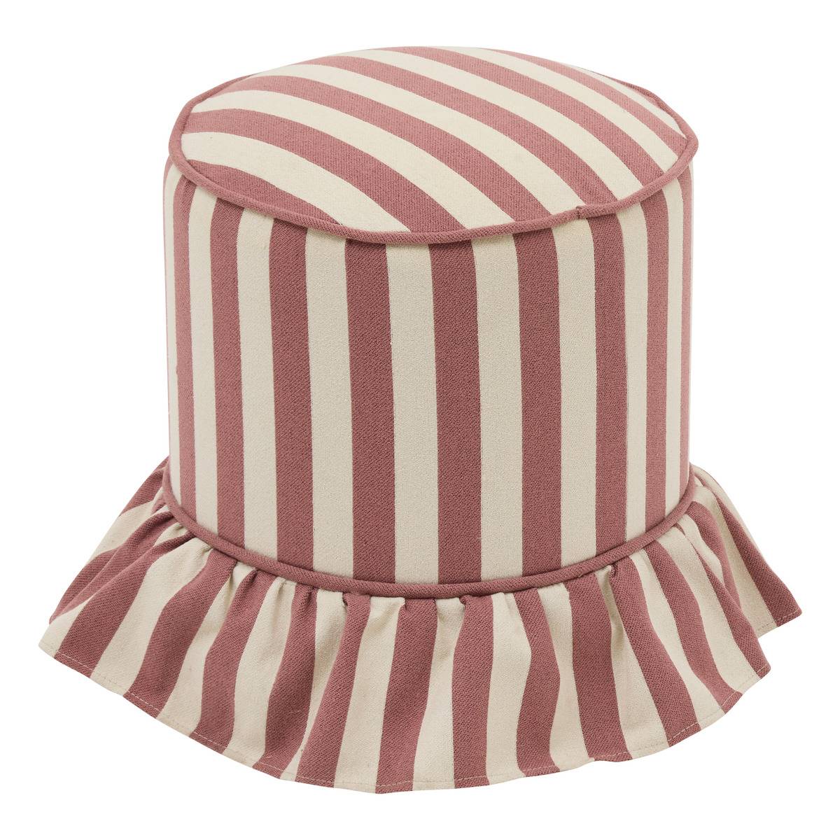 Pouf rond en pin FIORA rose, ATMOSPHERA