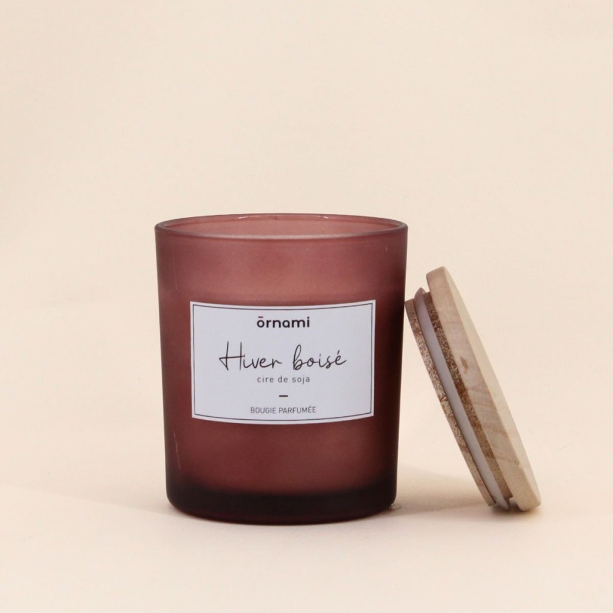 Bougie parfumée en cire de soja "hiver" 280g bordeau, ORNAMI