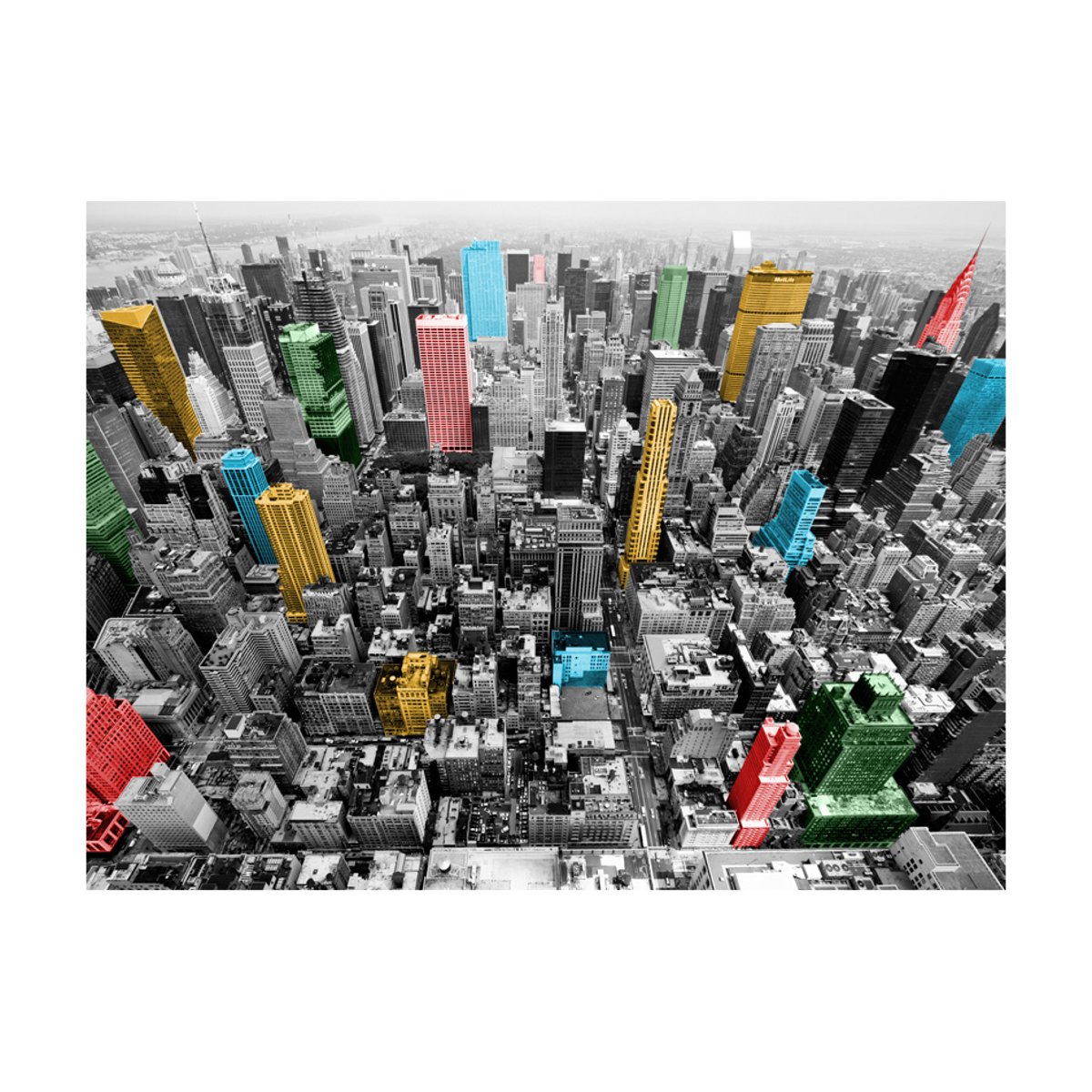 Papier peint intissé panoramique Ville et Architecture New York kaléidoscope multicouleur, EDEN
