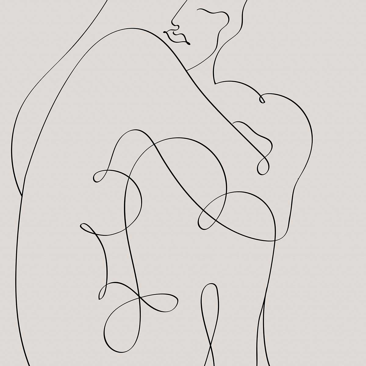 Tableau Pudeur line art tableau alu dibond, HEXOA