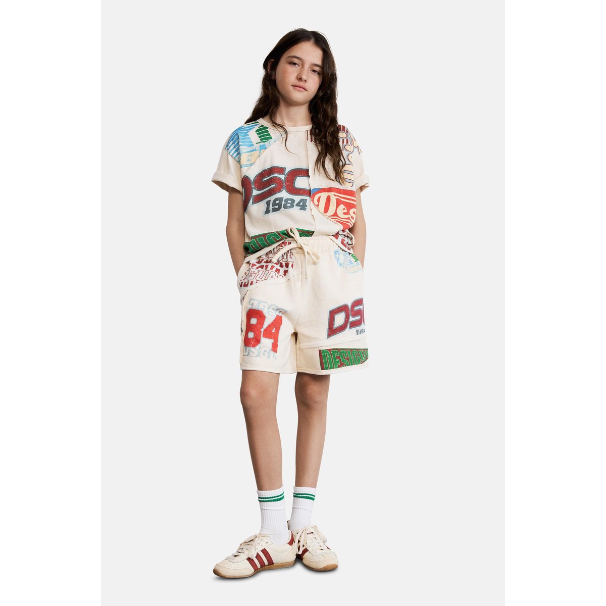 Bermuda imprimé beige, DESIGUAL