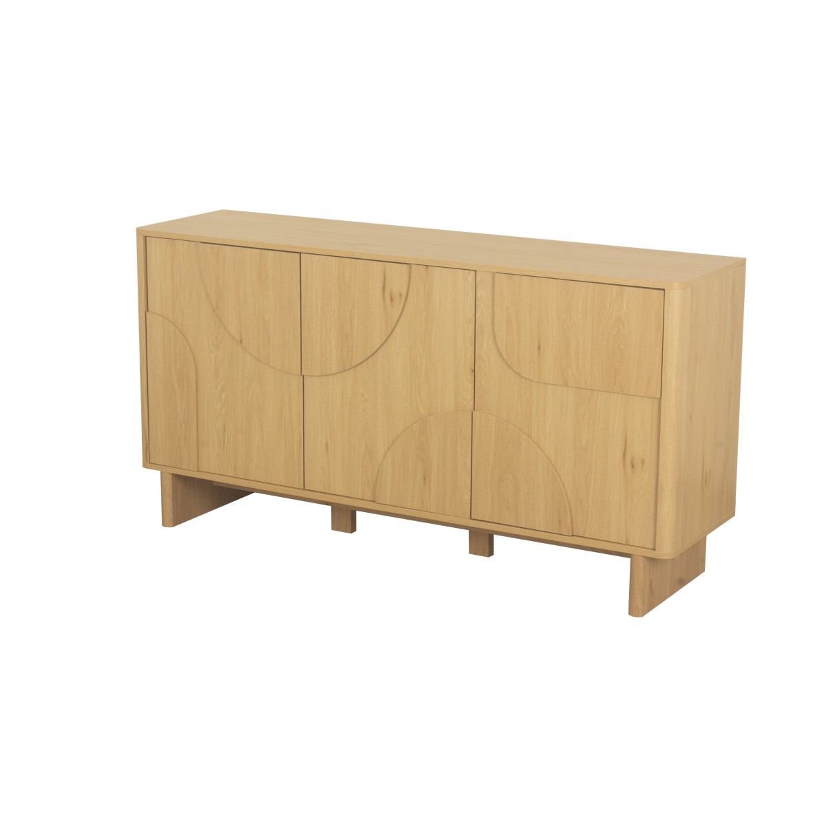 Buffet 3 portes formes arrondies OCTAVE bois clair, CALICOSY