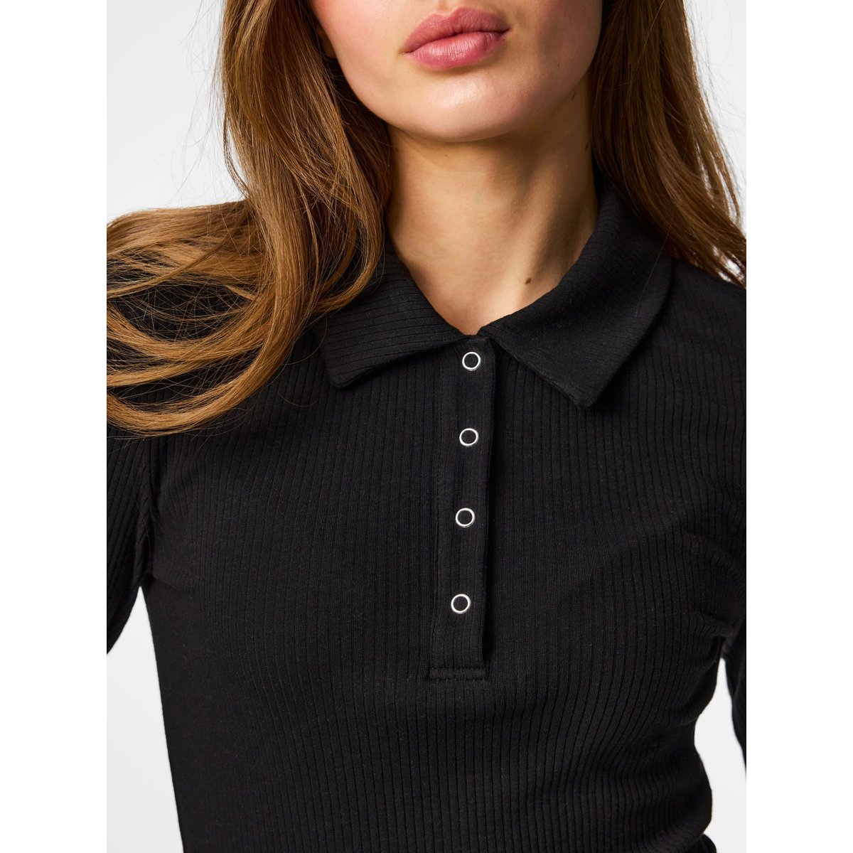 Polo À Manches Longues noir - black, PIECES