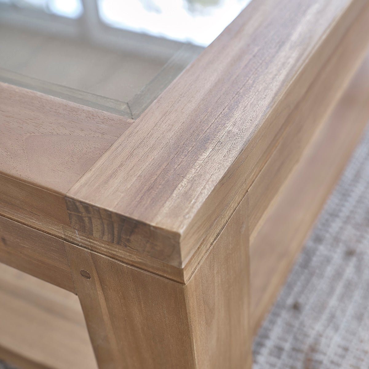 Table basse en teck massif 100 cm double plateau BOSTON naturel, BERAH GETAH