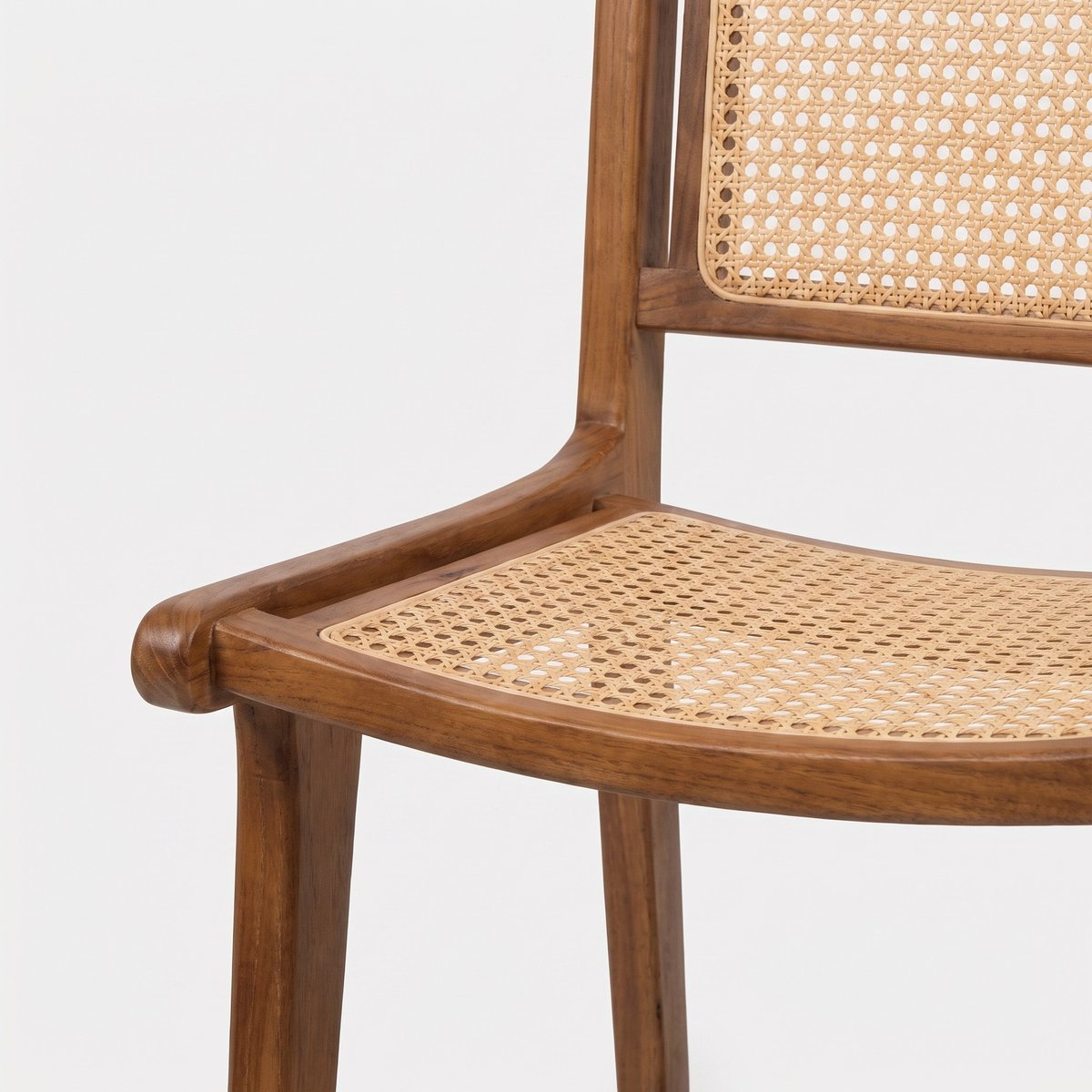 Lot de 2 chaises pour îlot central 66,5 cm en teck et cannage en rotin - KYLA beige, MAISON PAVANE