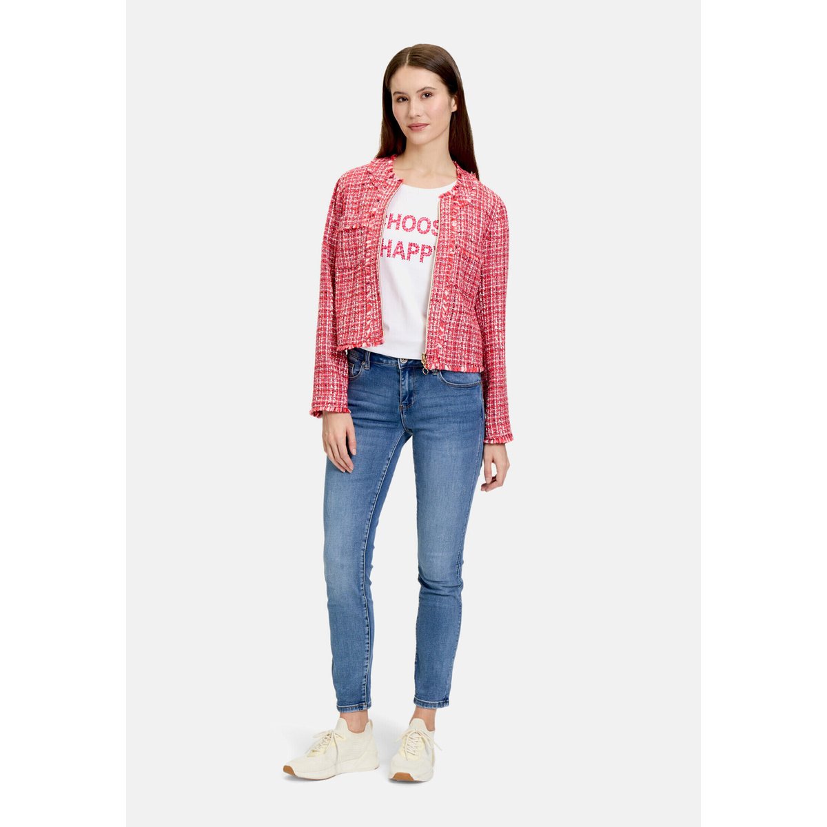 Veste blazer à franges red/pink, BETTY BARCLAY