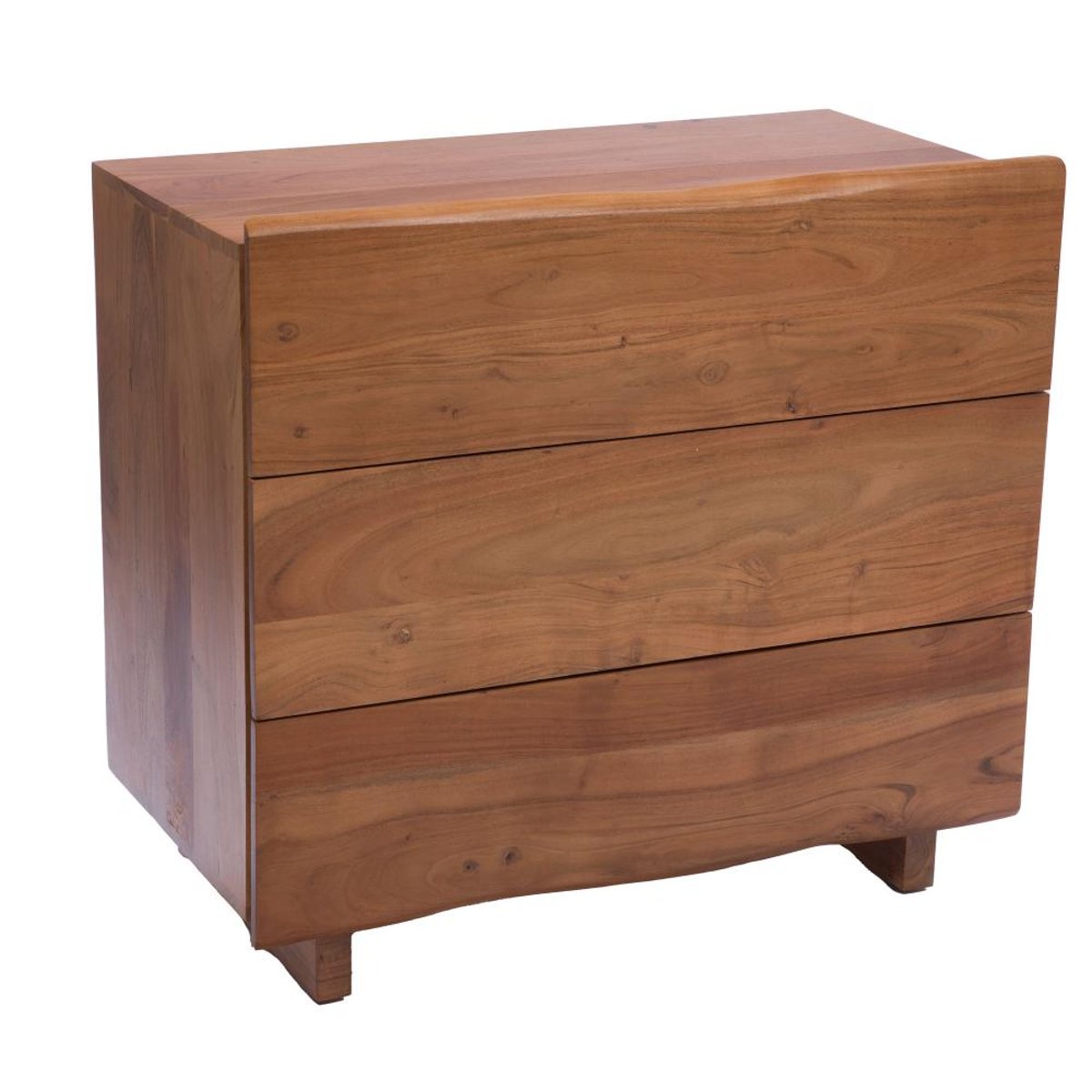 Commode 3 tiroirs en acacia L85 cm Anton marron, AMADEUS