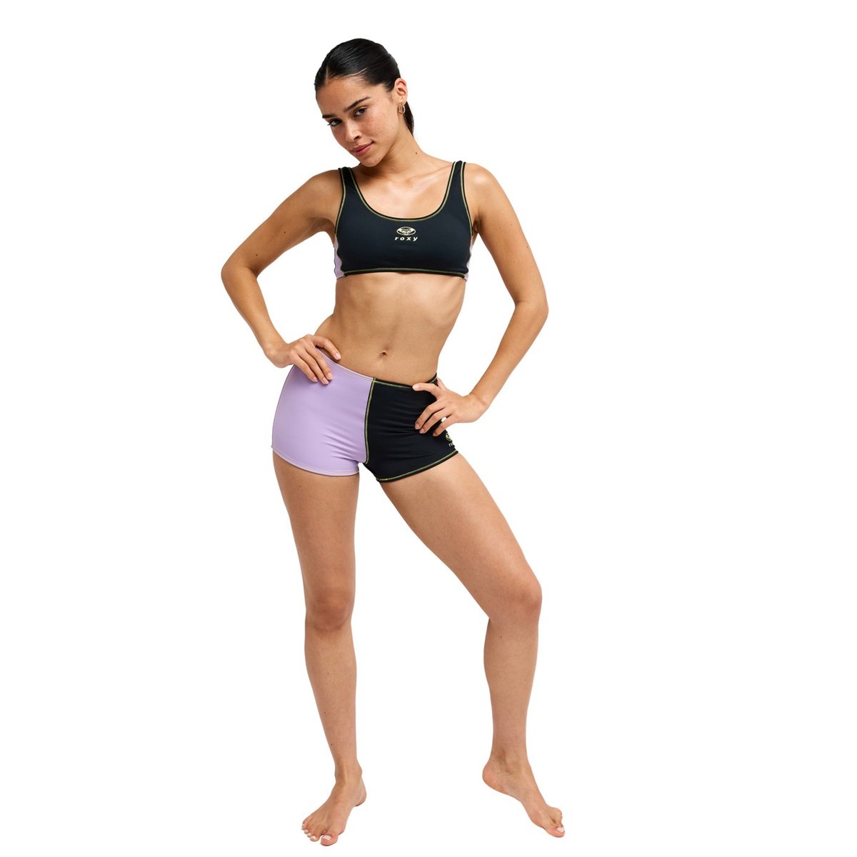 Bas de maillot de bain culotte bikini shorty THE RETRO ESSENTIALS BOYLEG. violet viola, ROXY