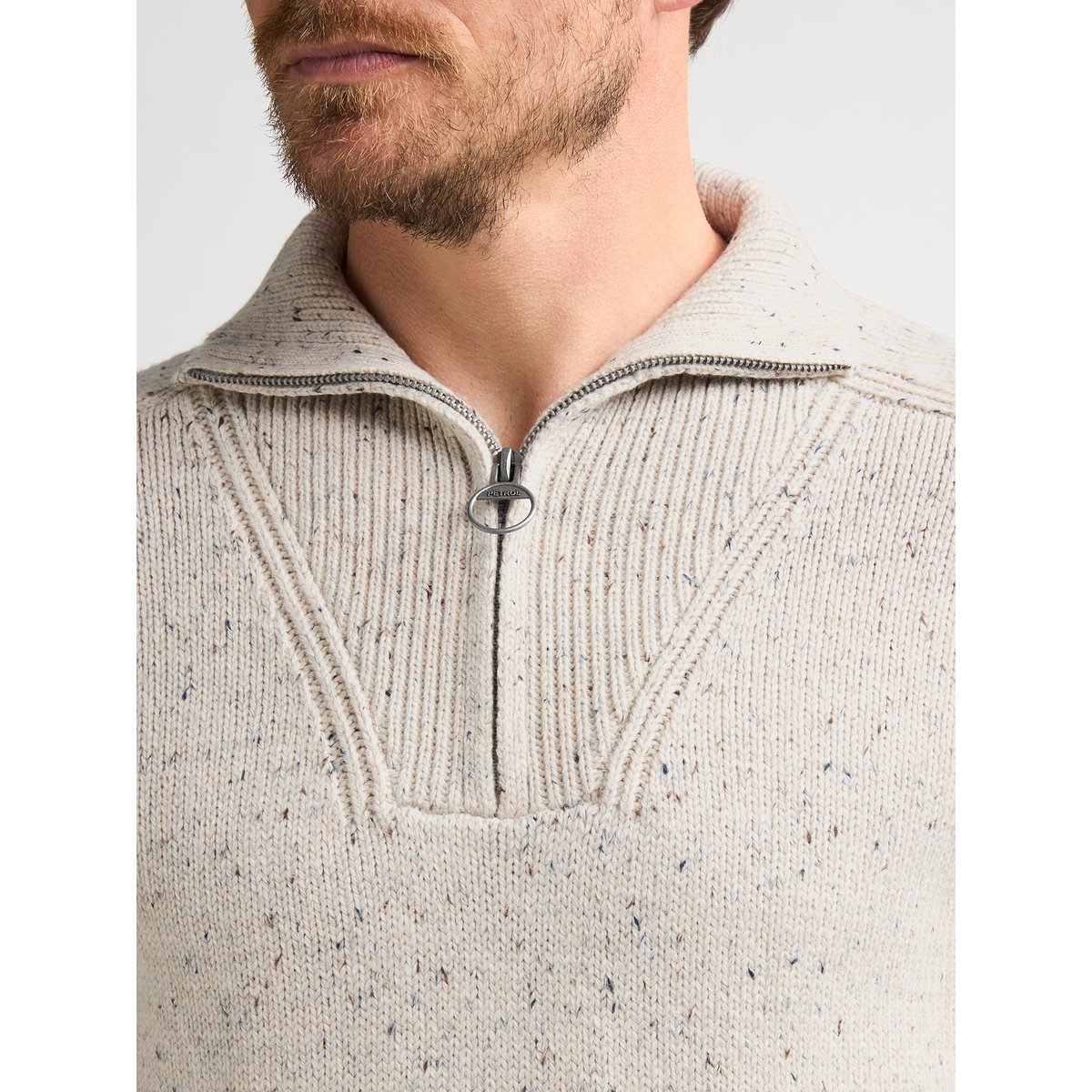 Pull col camionneur chiné forgefield blanc antique white melee, PETROL INDUSTRIES