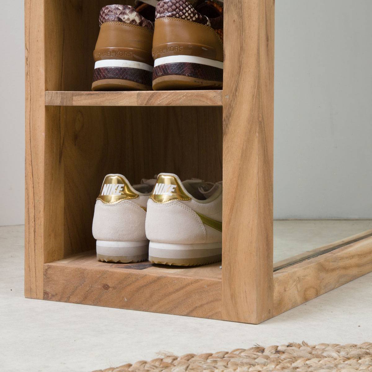 Miroir en bois d'acacia SALTA bois clair, MADE IN MEUBLES
