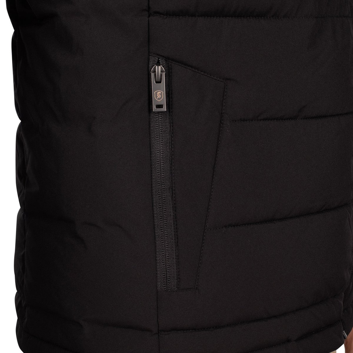 Doudoune sans manche patch noir, SHILTON