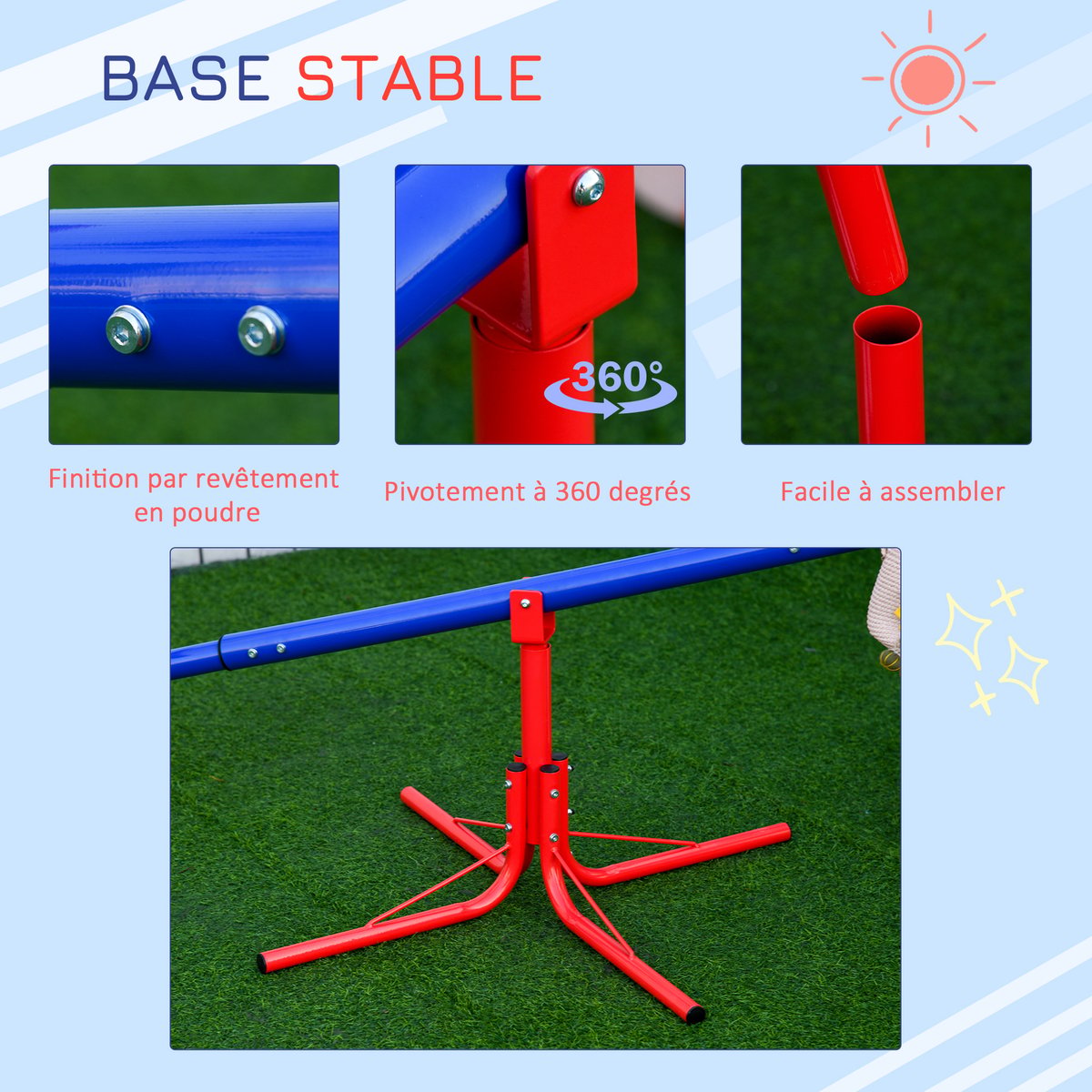 Balançoire pour enfants Métal Multicolore multicolore, OUTSUNNY