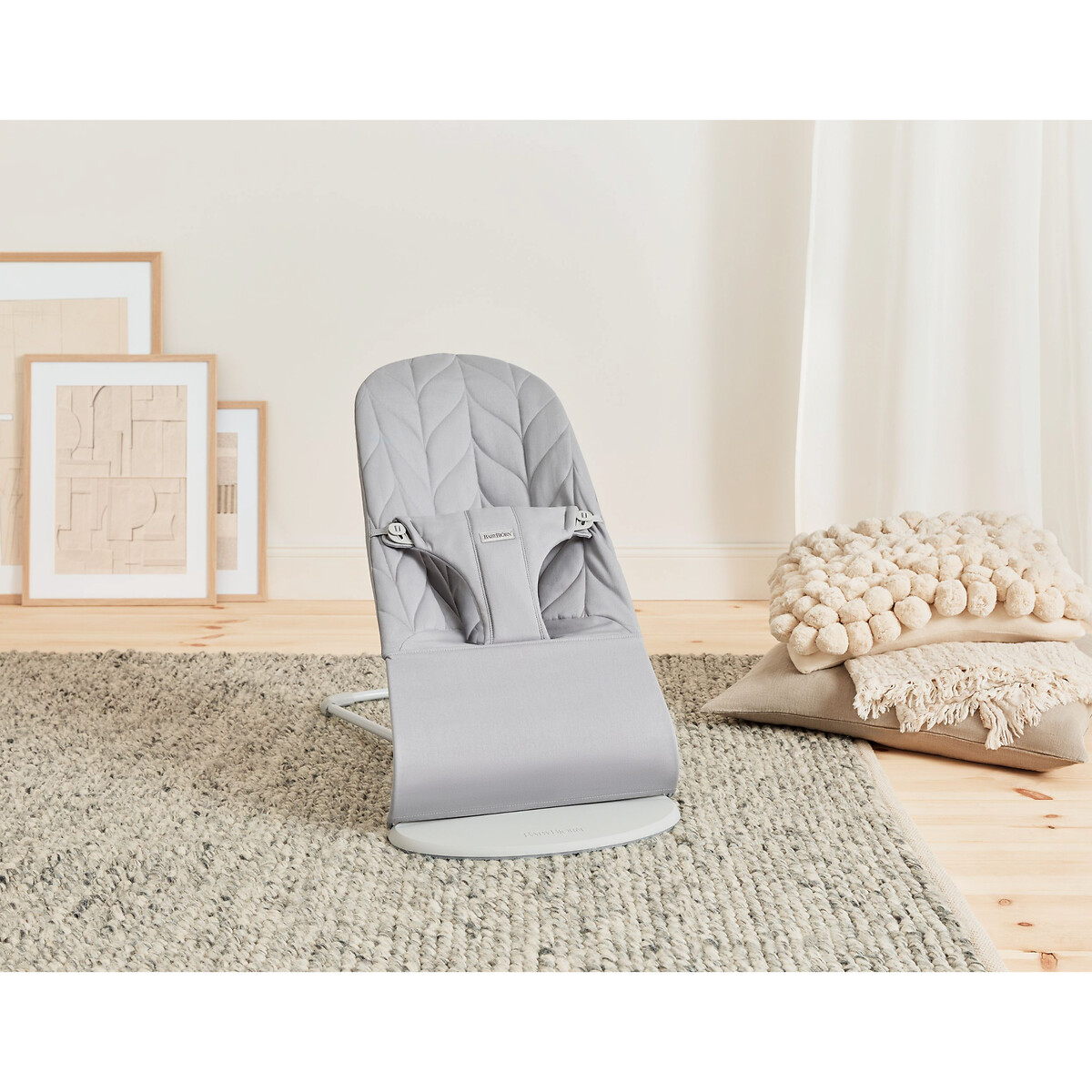 Transat bliss coton matelassage pétale gris clair, BABYBJORN