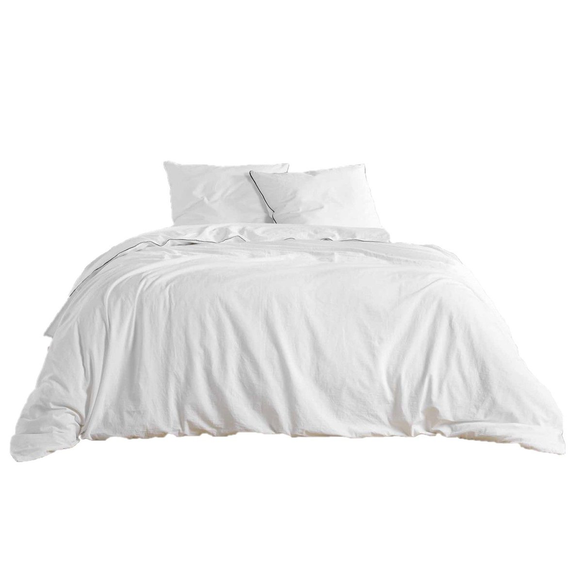 Parure de lit 2 places 100% coton GRANA blanc, TOILINUX