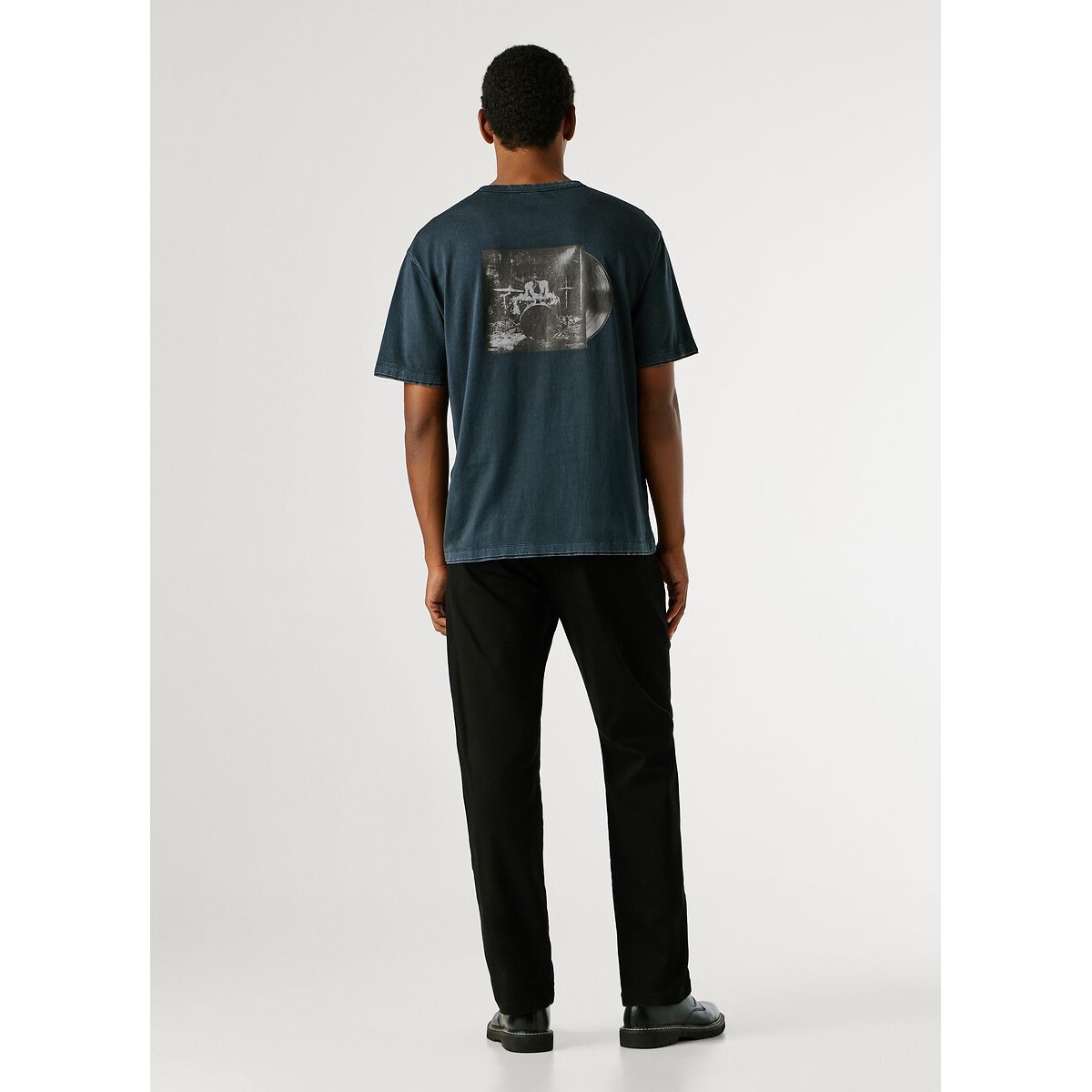 T-shirt manches courtes logo dos SPENCER noir délavé, PEPE JEANS
