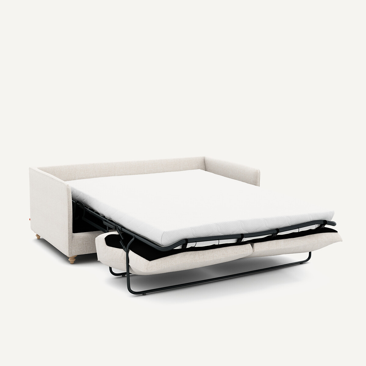 Canapé compact convertible 3 places, en toile jaspée, LAZARE naturel, AM.PM