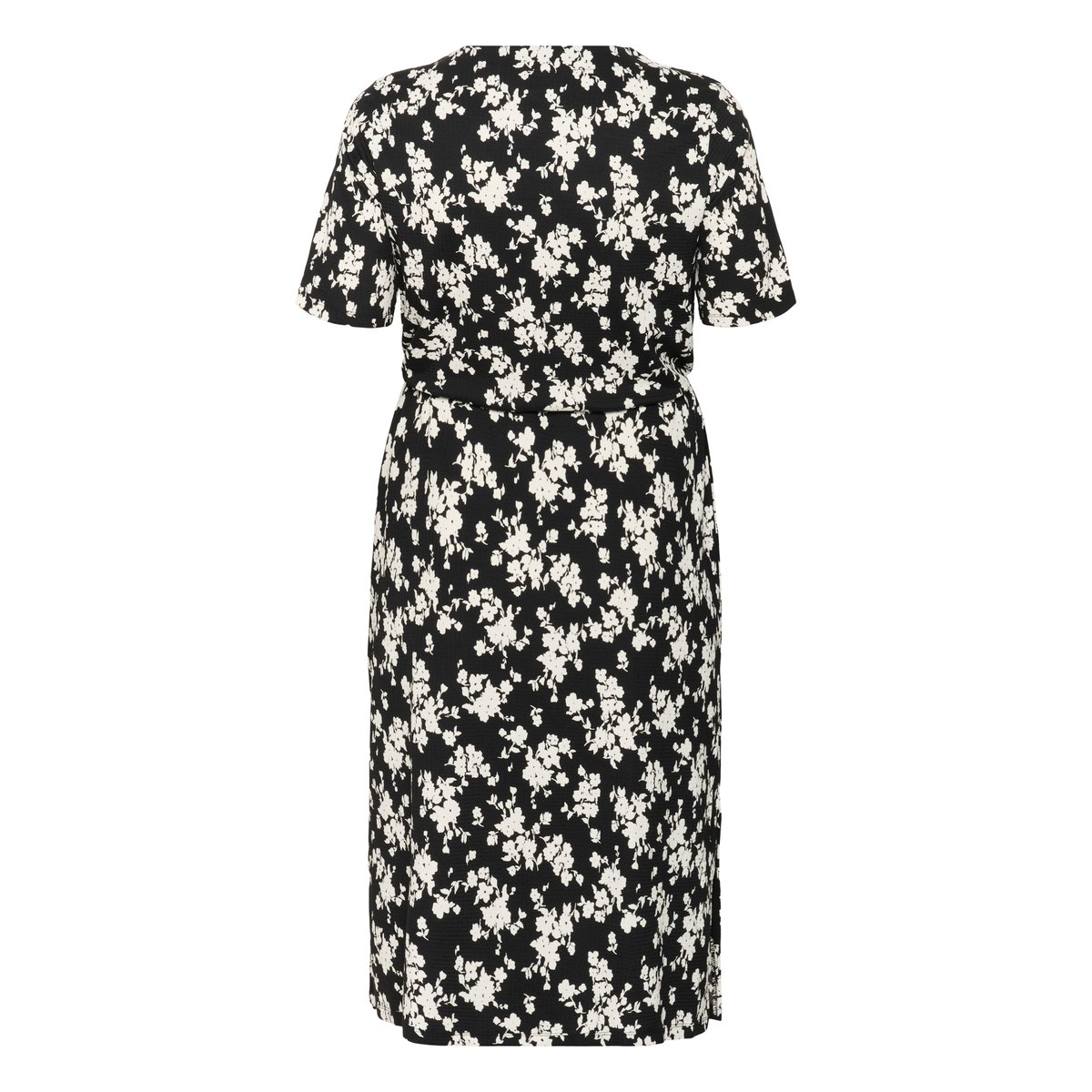 Jersey dress noir, blanc chalk flower print, KAFFE CURVE